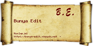 Bunya Edit névjegykártya